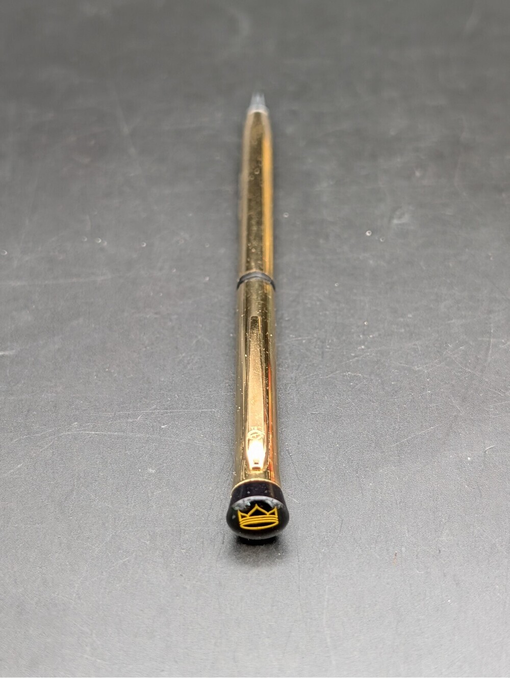 Garland USA Triple Crown Gold Plated Twist Ballpoint Pen Black Crown Top